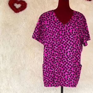 Scrub Star Valentines Uniform Scrub Top. Size 2XL